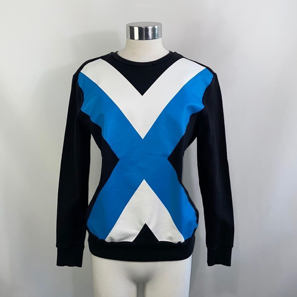 Escada Black White and Blue X Sweatshirt